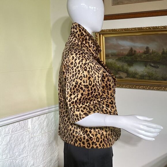 Apt.9 Leopard Print 50’s Style Teddy Jacket - Picture 4 of 16
